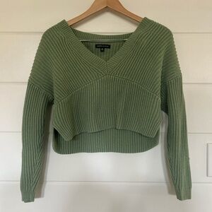 sage green cropped sweater - size XS